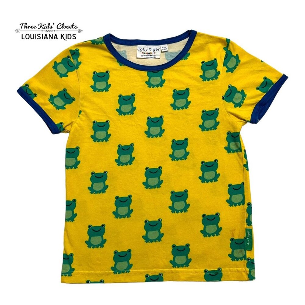 Toby Tiger 5/6Y Yellow Frog Tee Shirt